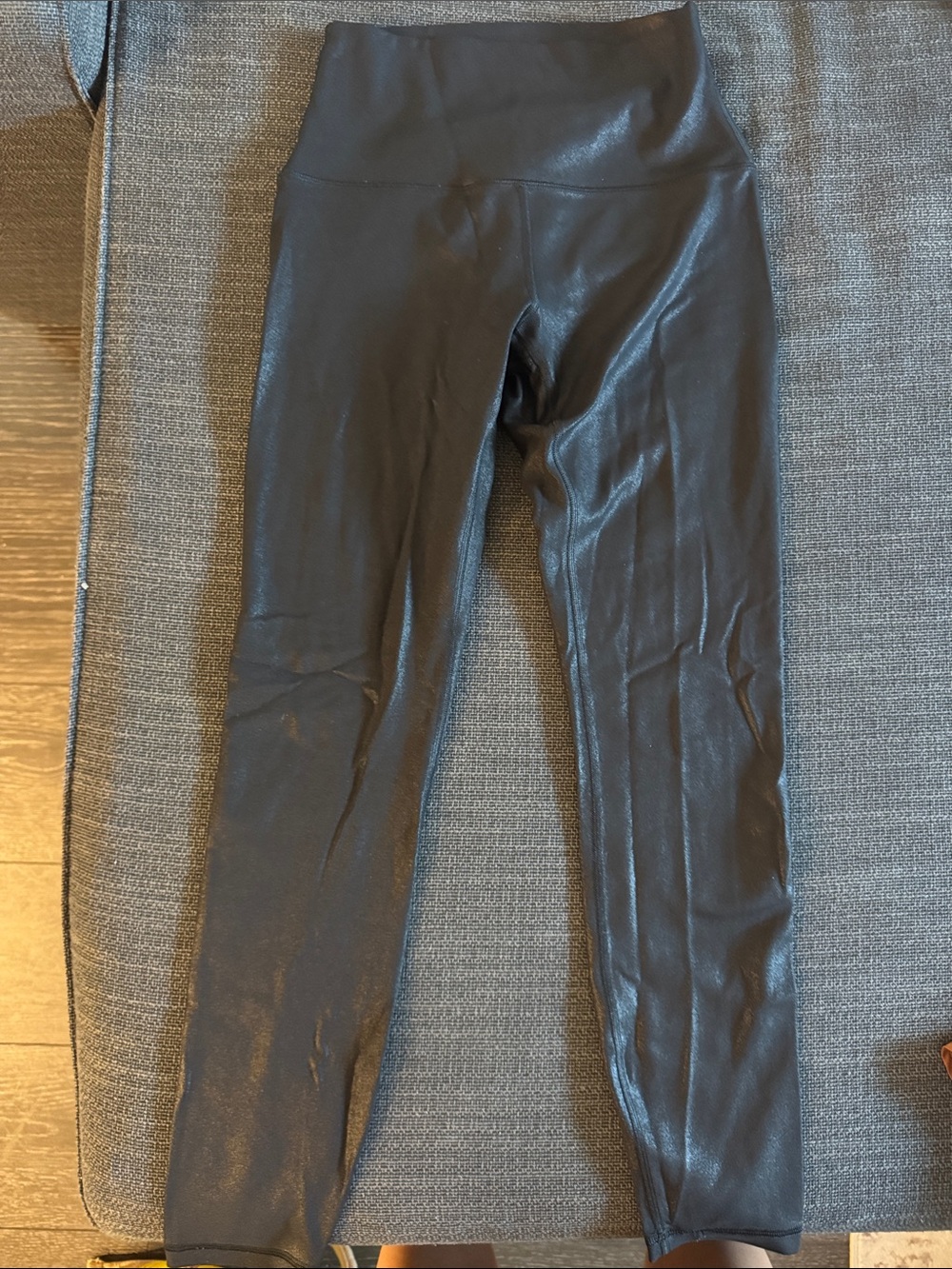 Black High-Waist Faux-Leather Leggings